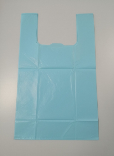 Reklamówki typu T-shirt biodegradowalne i kompostowalne 30x50 cm, 50 szt. 25 µm niebieska