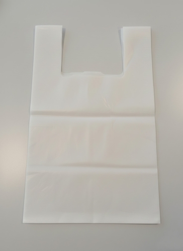 Reklamówki typu T-shirt biodegradowalne i kompostowalne 30x50 cm, 50 szt. 25 µm białe