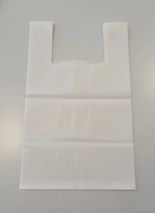 Reklamówki typu T-shirt biodegradowalne i kompostowalne 30x50 cm, 50 szt. 25 µm białe