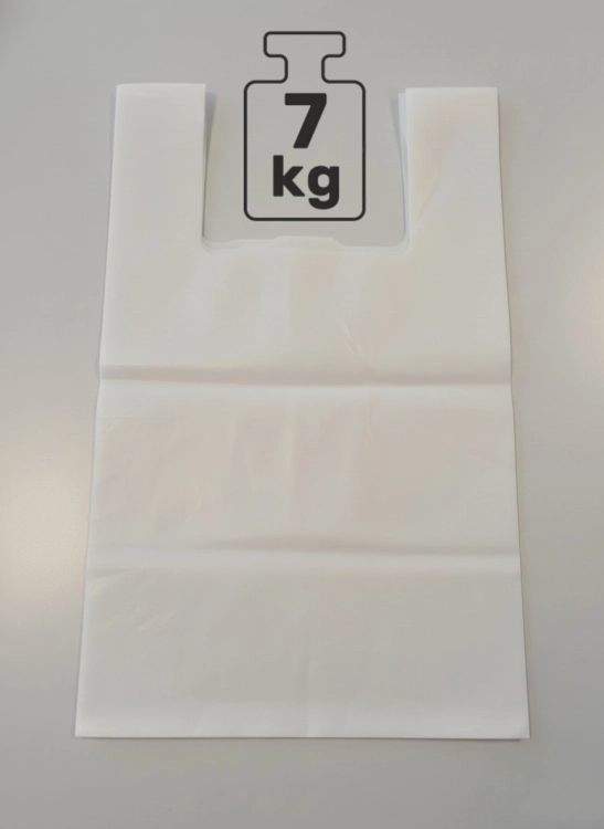Reklamówki typu T-shirt biodegradowalne i kompostowalne 30x50 cm, 50 szt. 25 µm białe