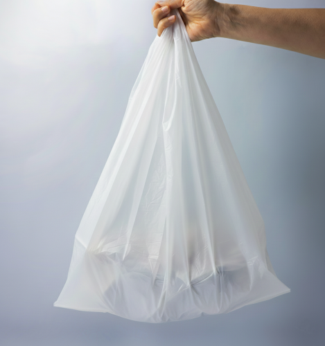 Reklamówki typu T-shirt biodegradowalne i kompostowalne 30x50 cm, 50 szt. 25 µm białe