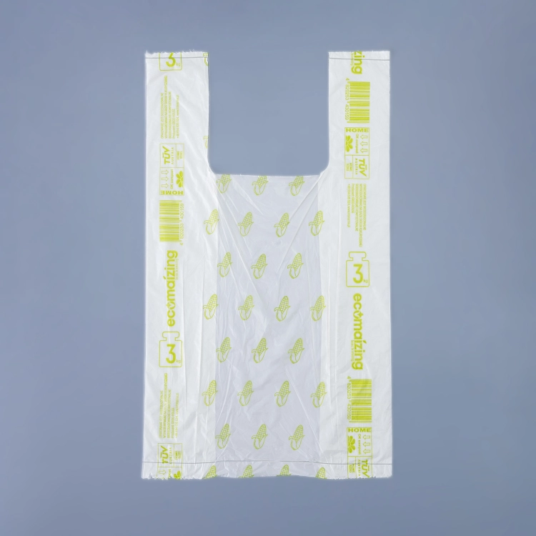 Zrywki typu T-shirt z nadrukiem biodegradowalne i kompostowalne na rolce 24 × 42 cm, 15 µm – 200 szt. z nadrukiem