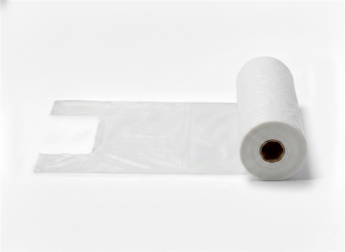 Zrywki typu T-shirt biodegradowalne i kompostowalne na rolce 22 × 45 cm 15 µm – 200 szt. białe